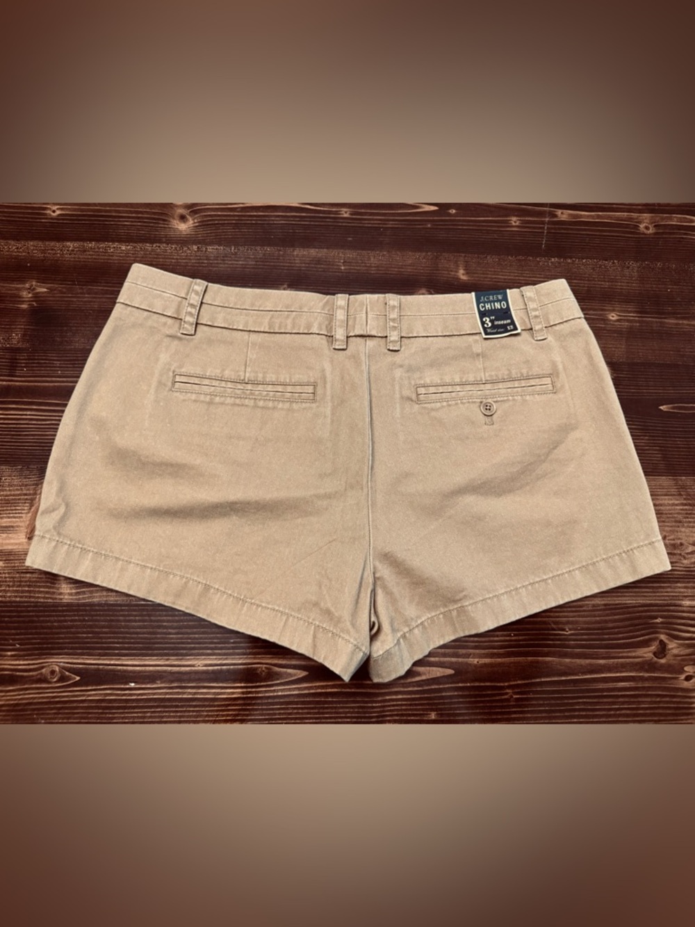 J. Crew Women’s Khaki Cotton Chino Shorts NWT 3” Inseam Size 12 - Picture 2 of 8